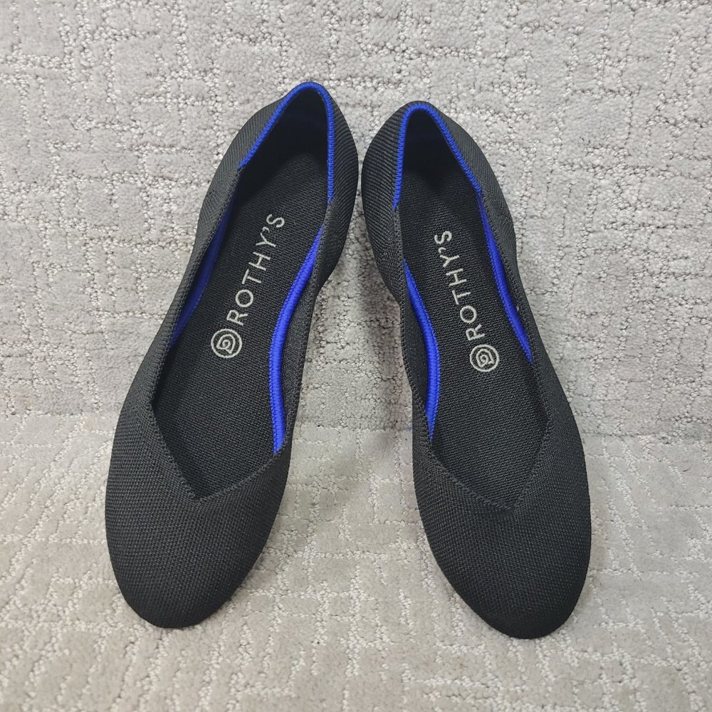 Rothy's The Flat Black Solid Slip On Ballet Shoes Women's Size US 8.5, 9.5, 10 - Picture 3 of 11